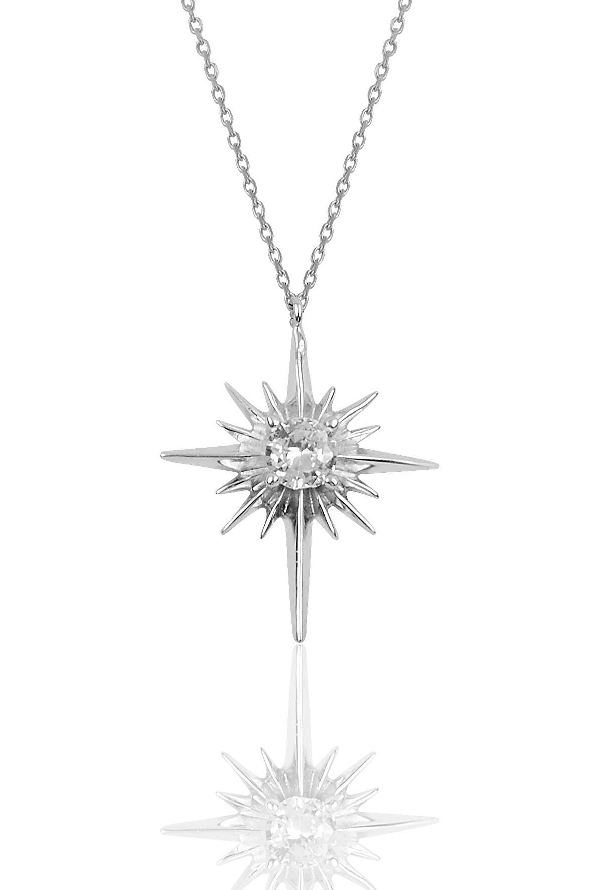 Gümüş kutup yıldızı modeli kolye SGTL10077