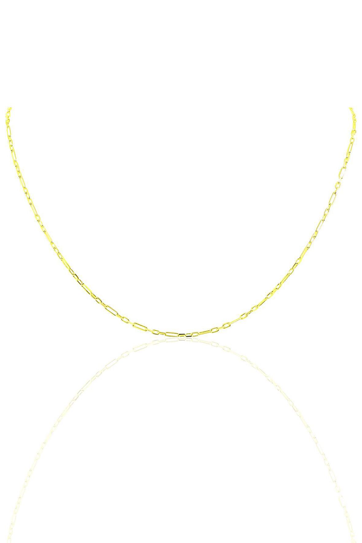 Gümüş 60 cm altın rengi aralıklı figaro zincir SGTL10101GOLD