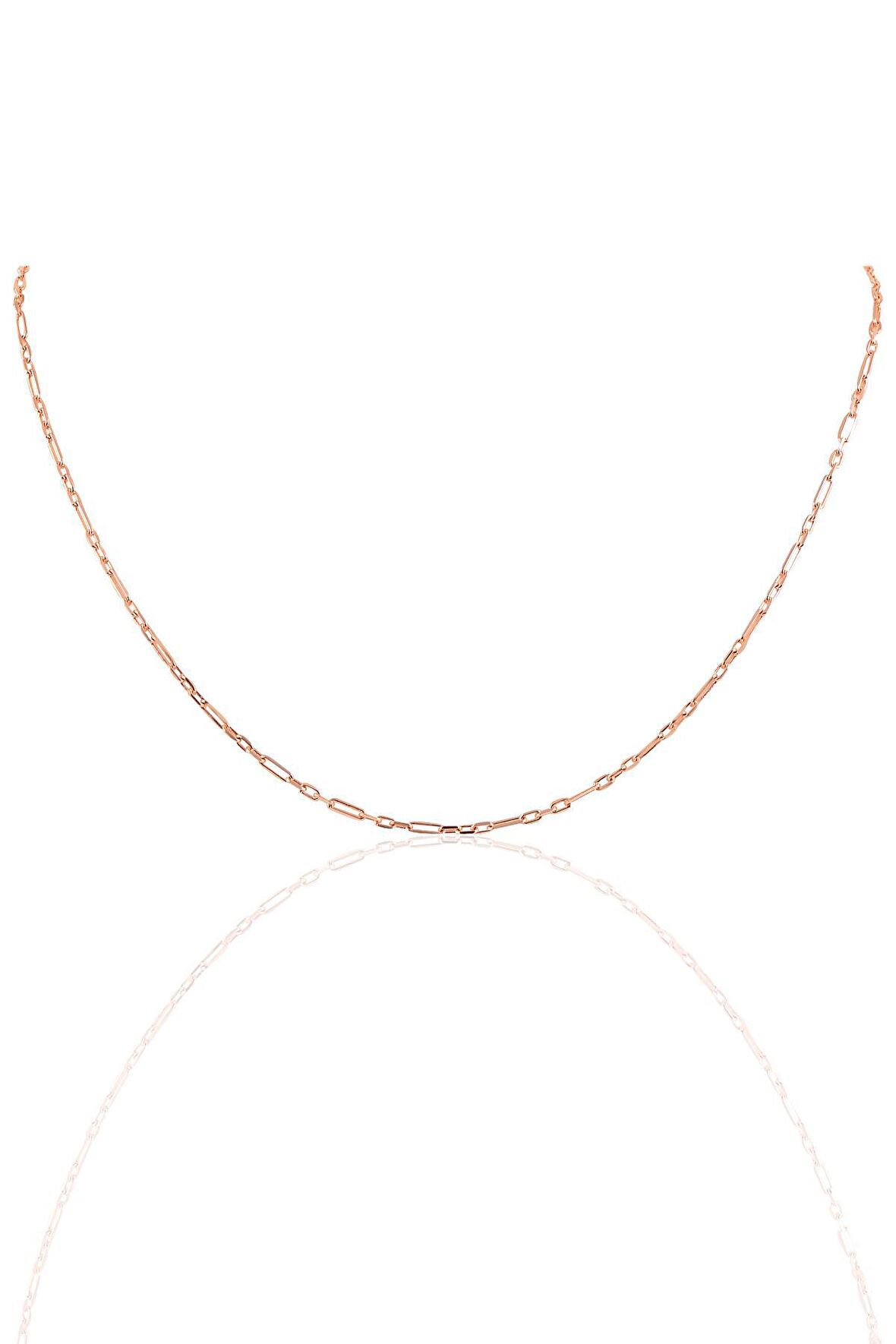 Gümüş 60 cm rose aralıklı figaro zincir SGTL10101ROSE