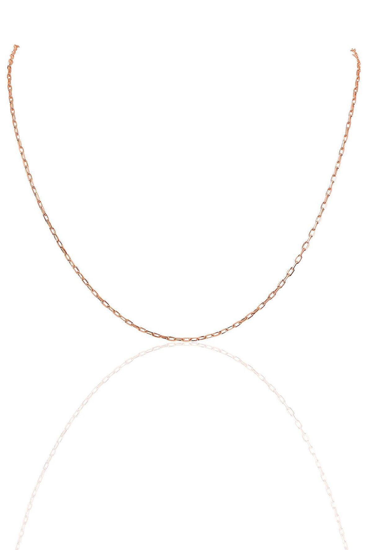 Gümüş rose  60 cm figaro zincir SGTL10103ROSE