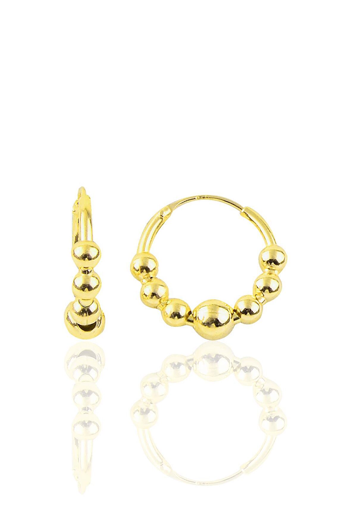 Gümüş altın rengi 17 mm top top halka küpe