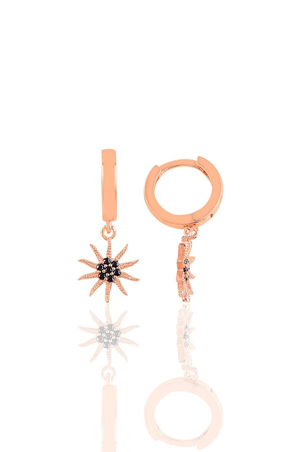 Gümüş   zirkon taşlı güneş küpe