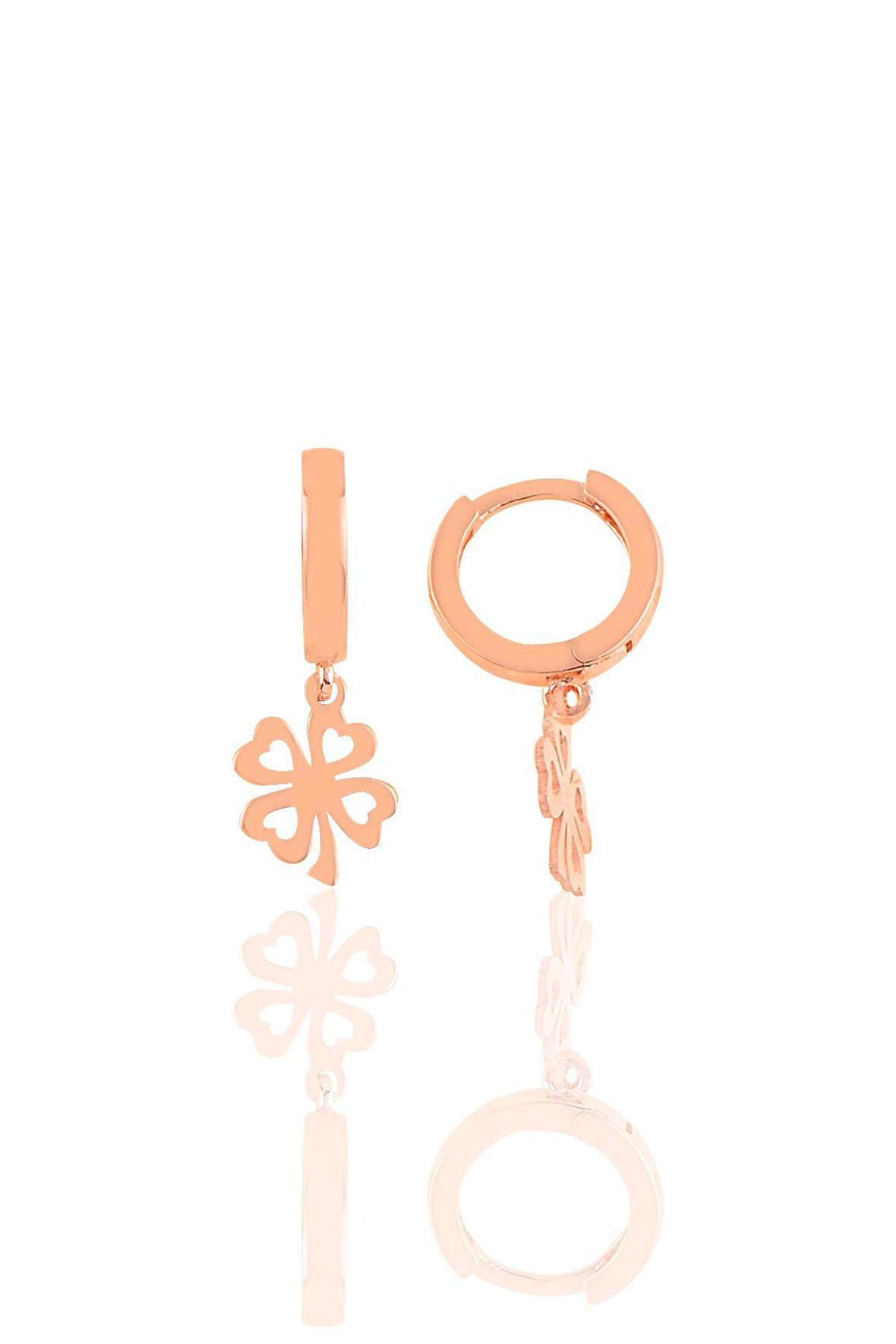 Gümüş desenli yonca  küpe