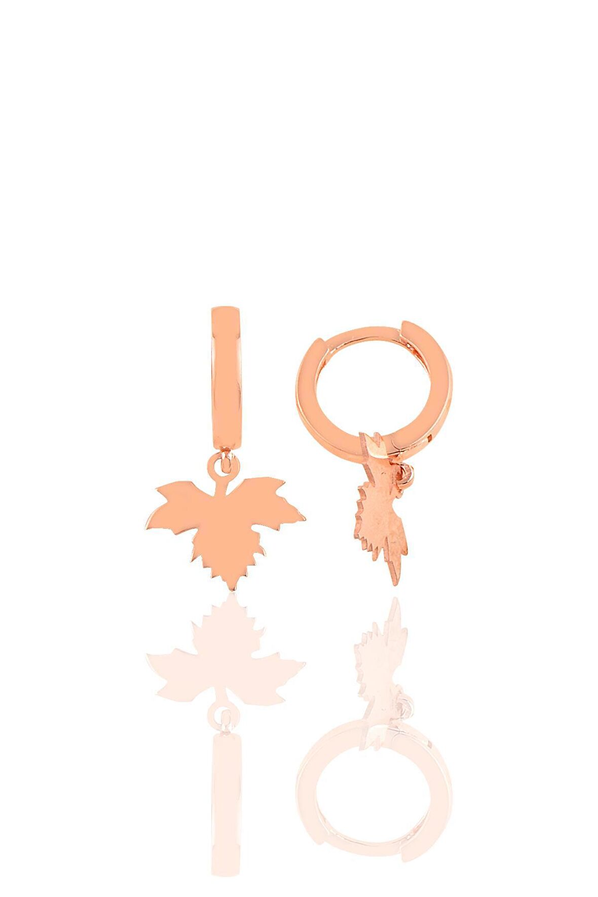 Gümüş çınar yaprağı  küpe