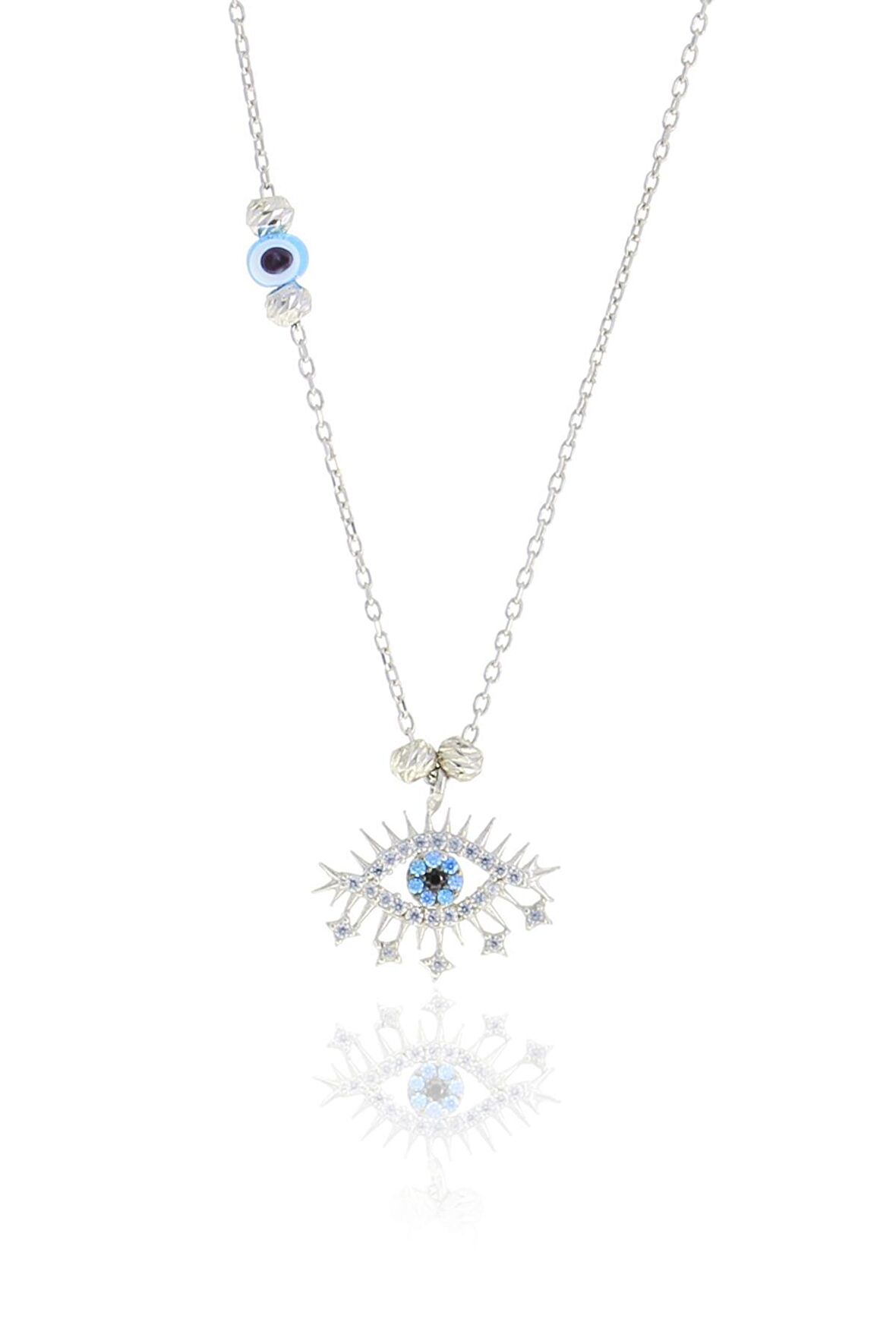 Gümüş rodyumlu doricalı lareyn kolye