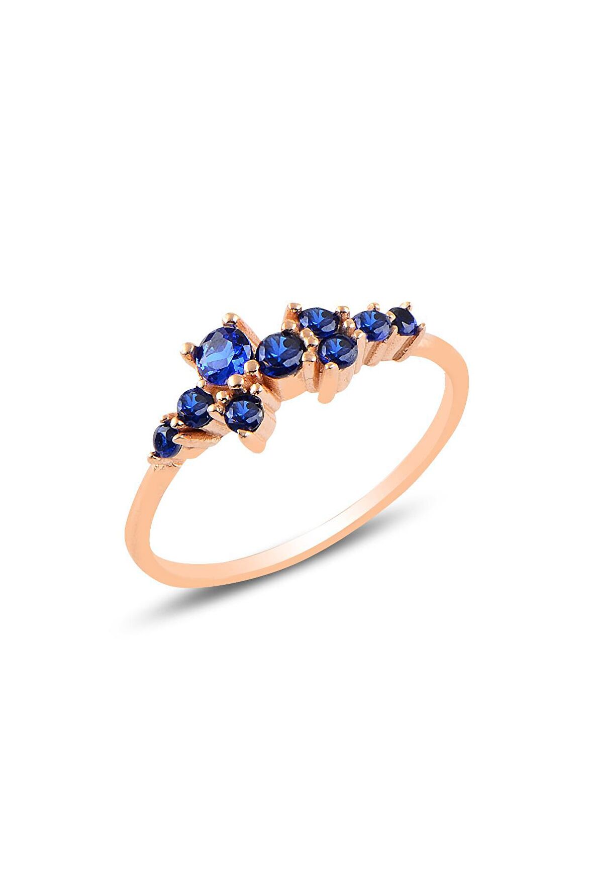 Gümüş rose safir  taşlı lady gümüş yüzük