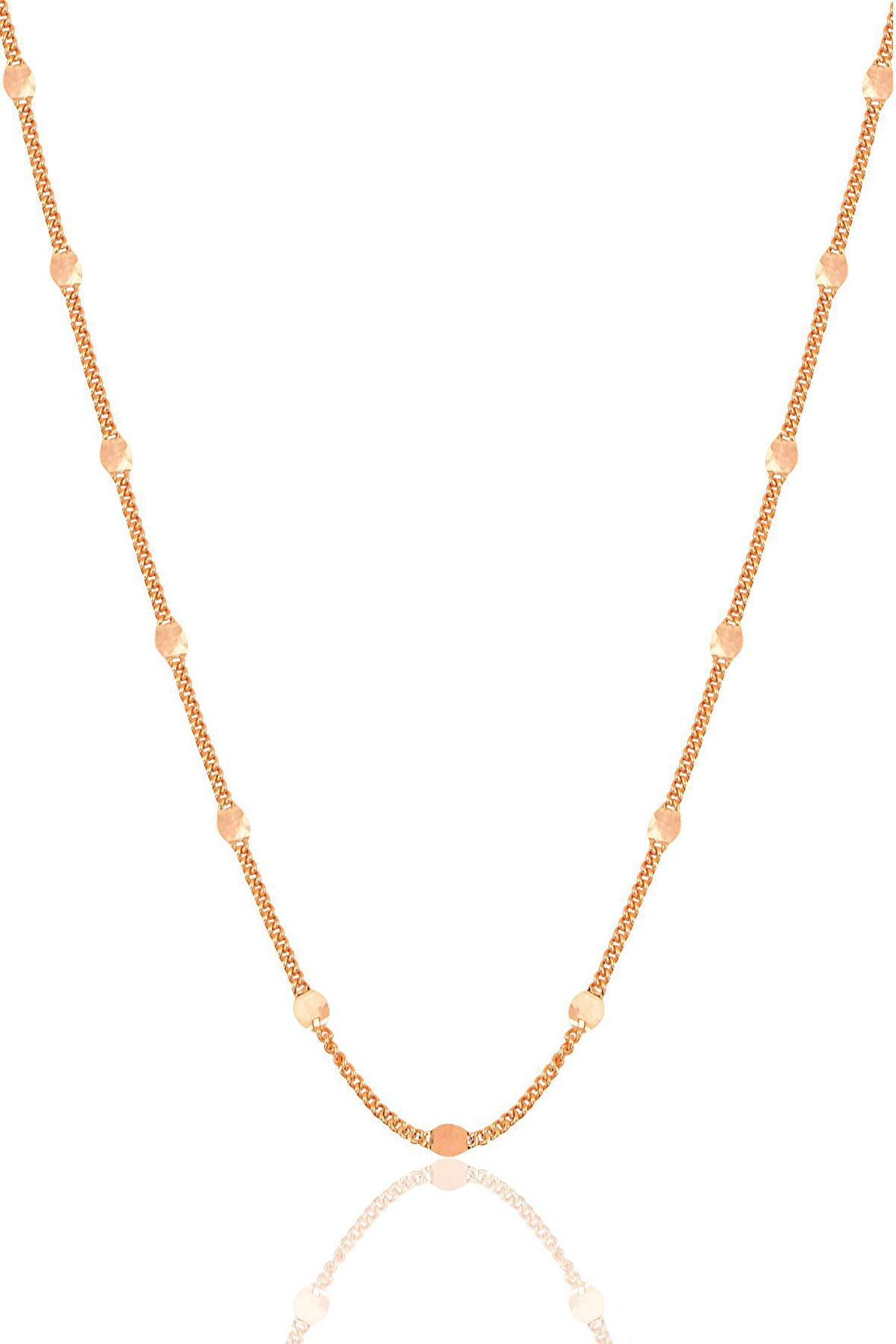 Gümüş rose pullu gurmet  zincir.