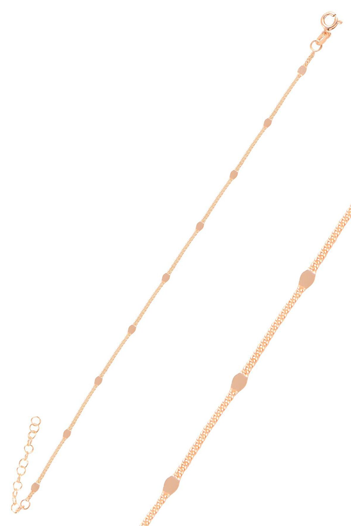 Gümüş rose  pullu gurmet  zincir bileklik