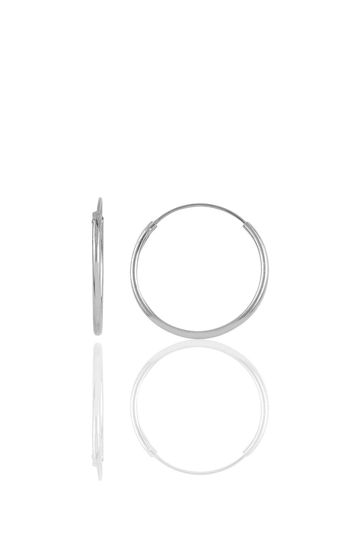 Gümüş rodyumlu halka küpe