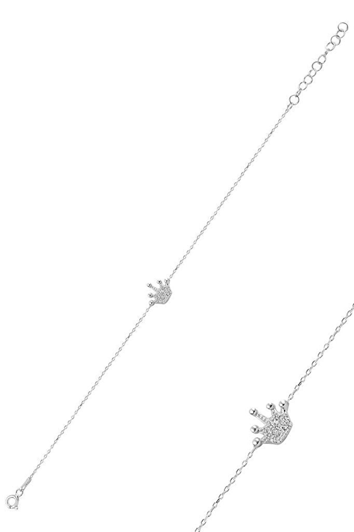 Gümüş rodyumlu taç bileklik