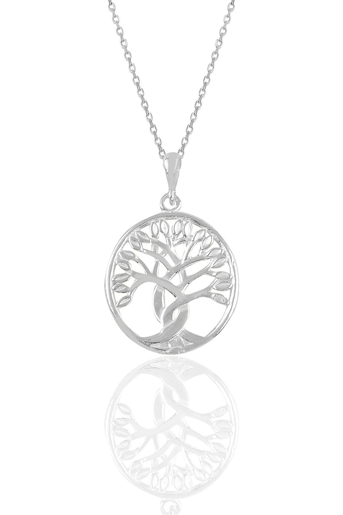 Gümüş rodyumlu yaşam ağacı kolye 