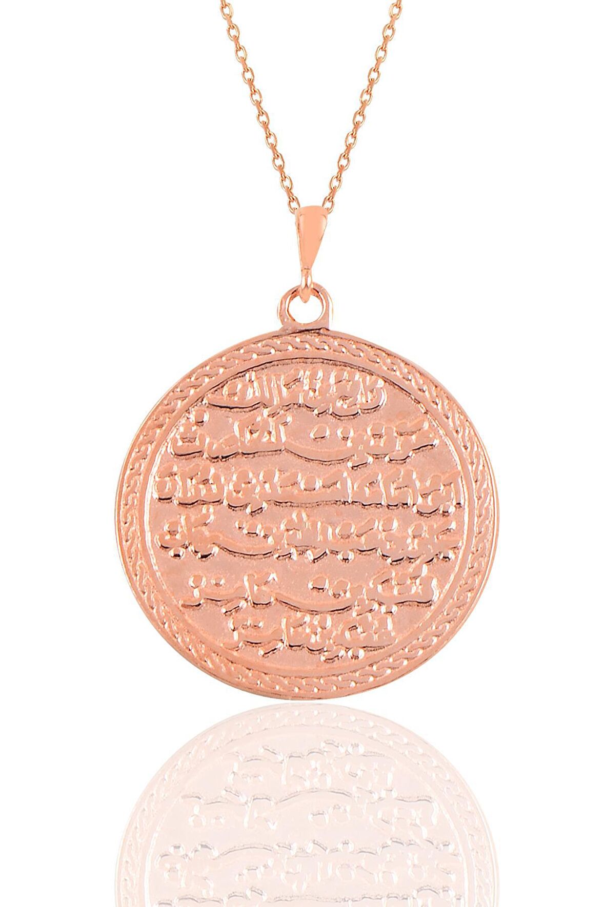 Gümüş rose kıtmir duası yazılı kolye