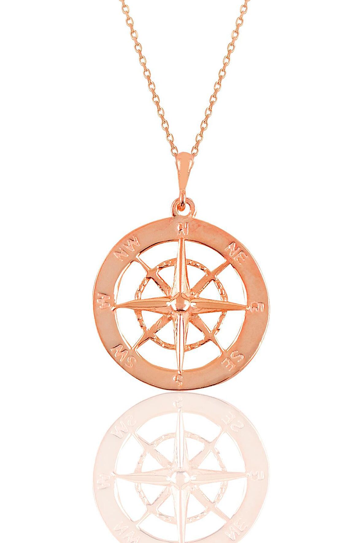 Gümüş rose pusula  kolye