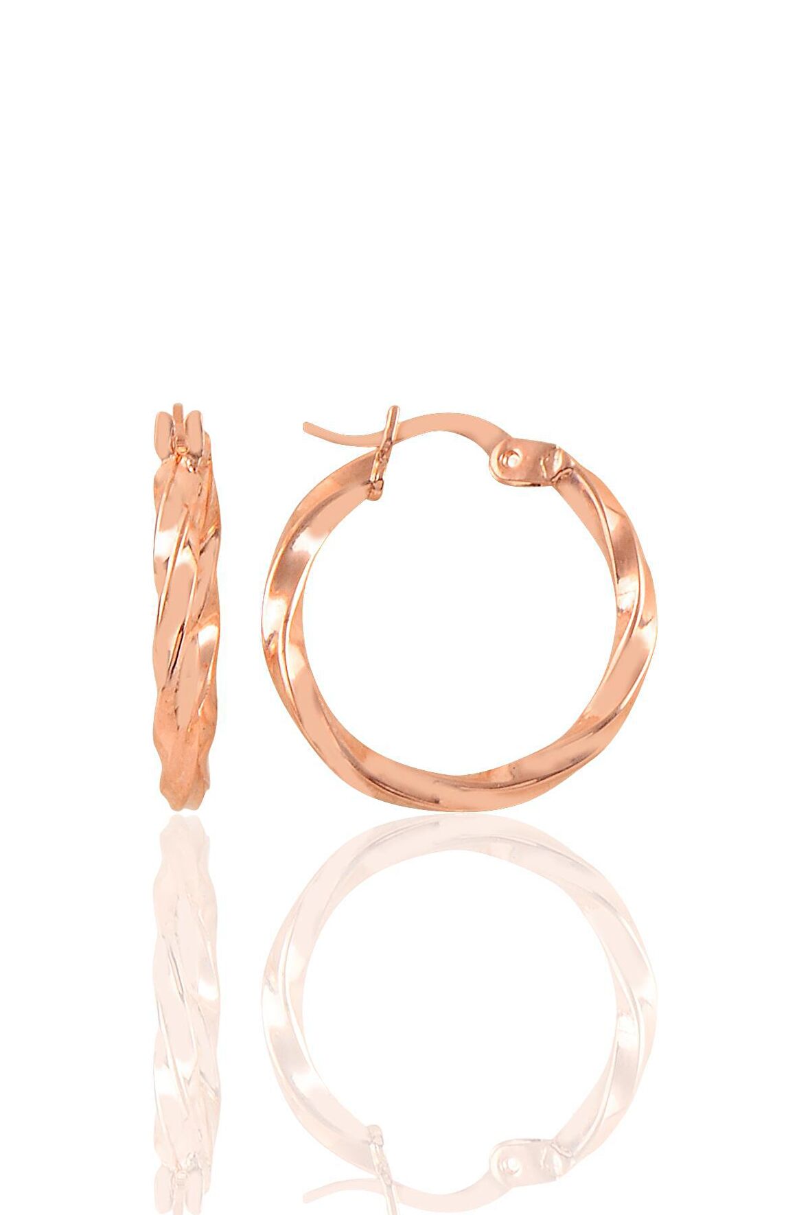 Gümüş rose şarnel burgu küpe 