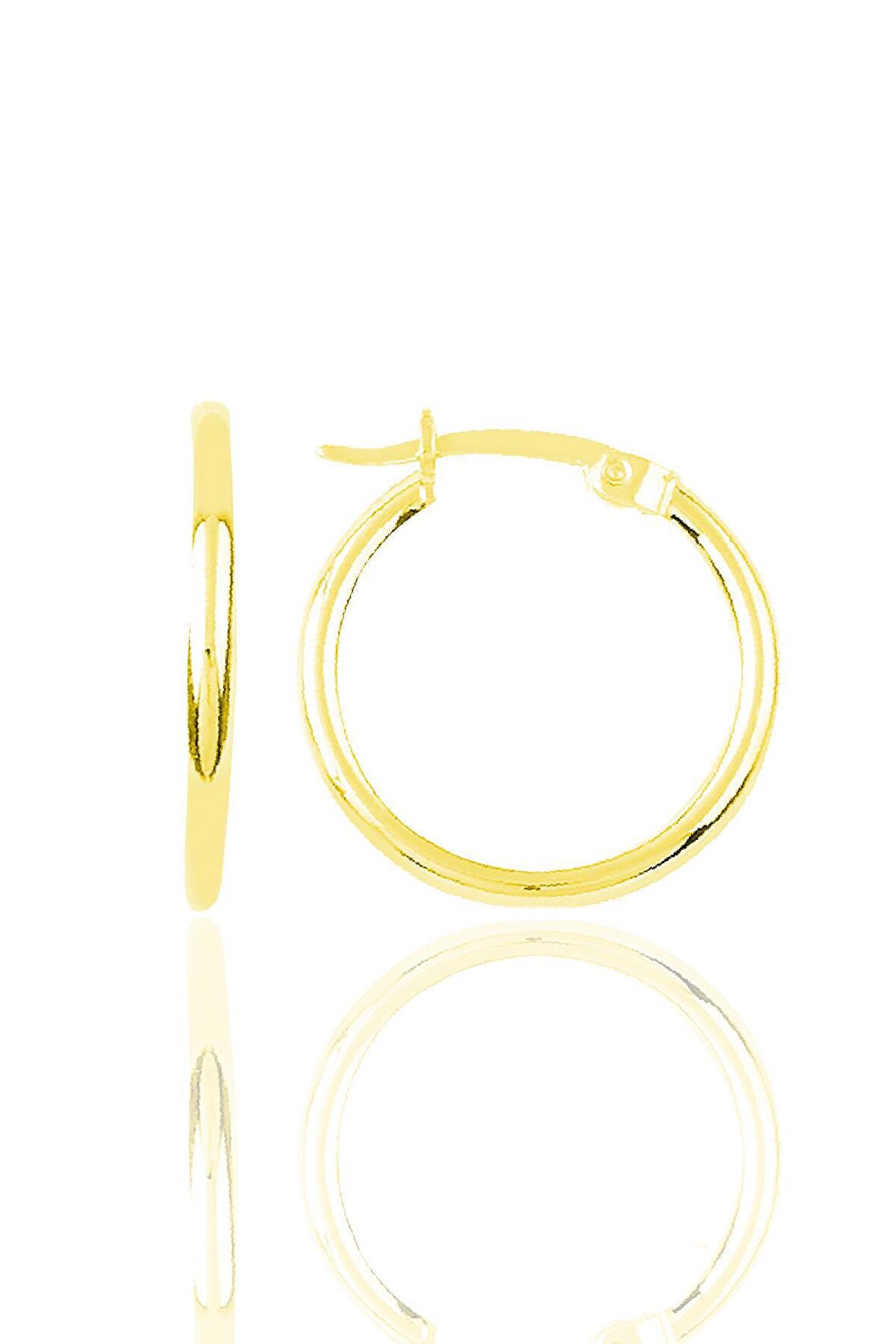 Gümüş altın yaldızlı 25 Mm Şarnel Halka Küpe SGTL11446GOLD