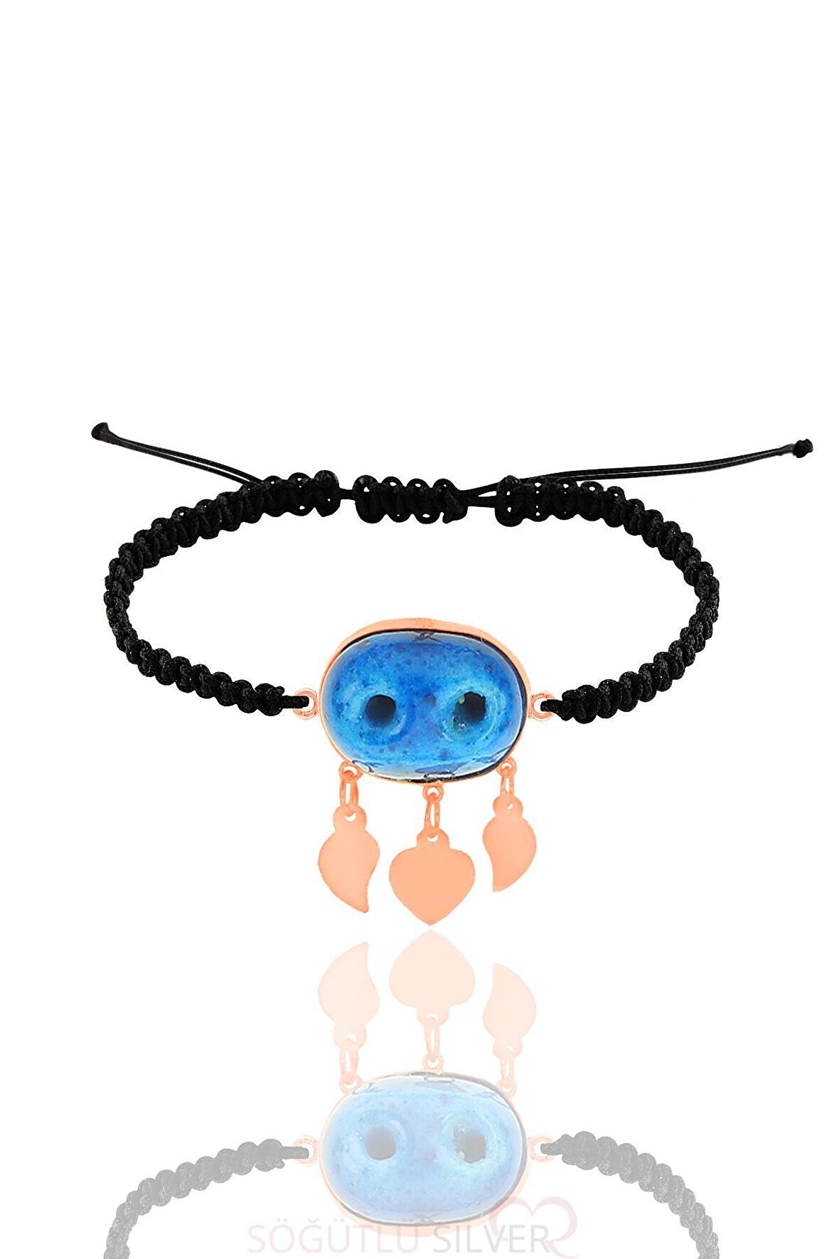 Gümüş süryani nazar boncuğu bileklik