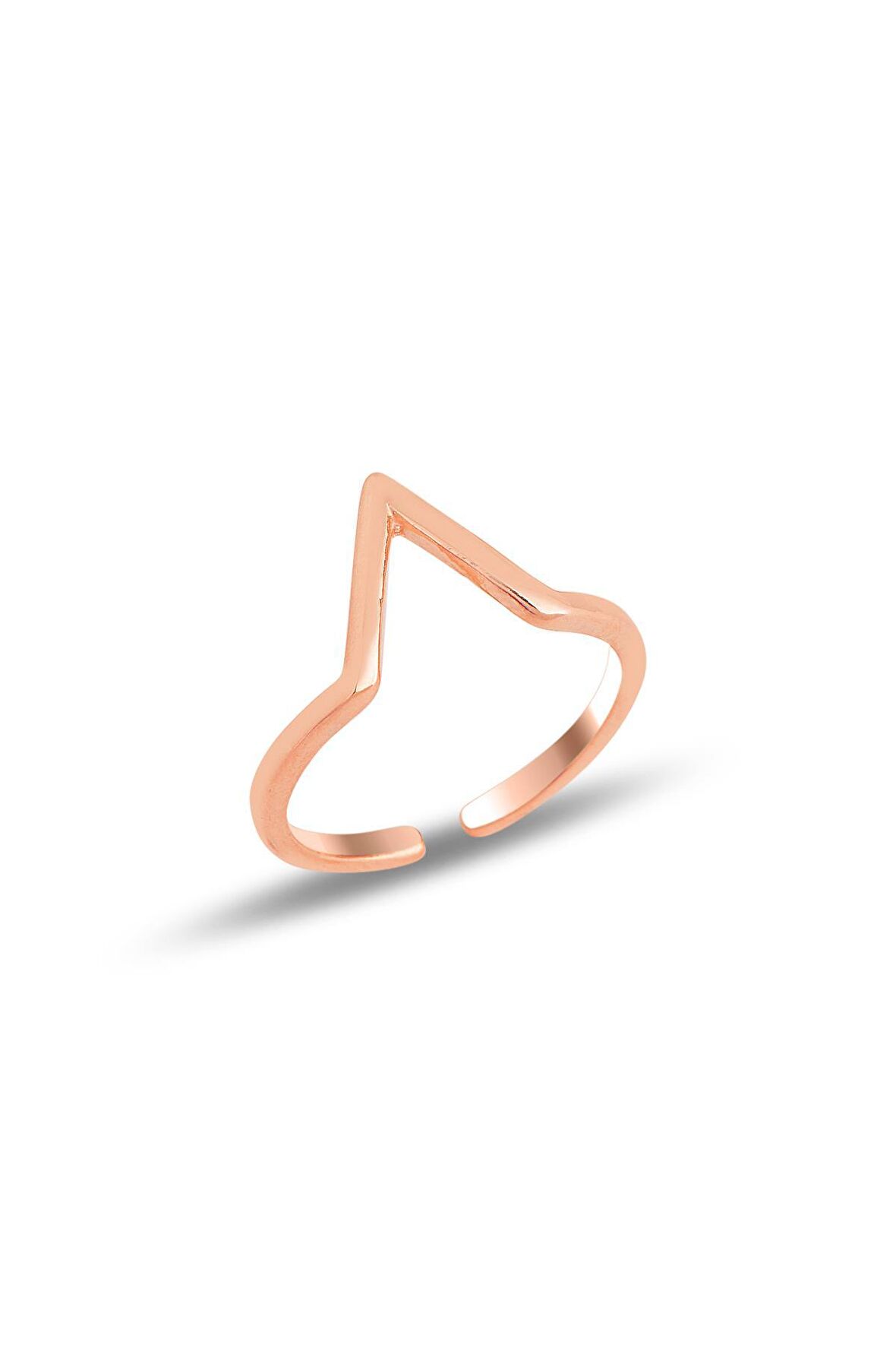 Gümüş rose ayarlamalı V model eklem yüzük