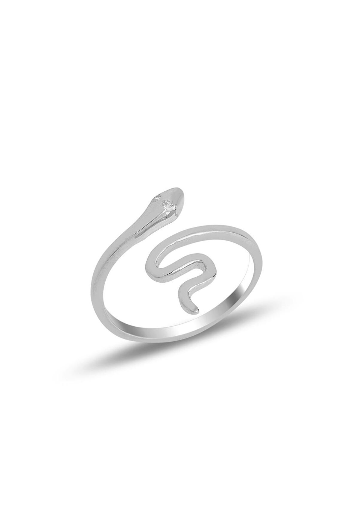 Gümüş rodyumlu  ayarlamalı yılan yüzük