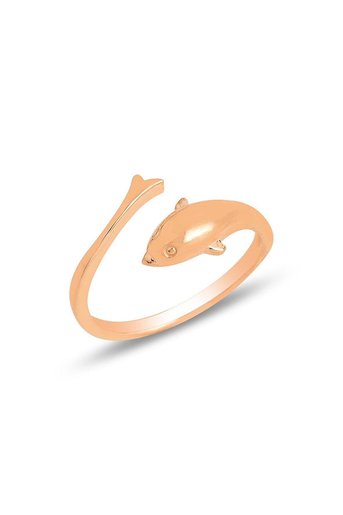 Gümüş rose  üstten ayarlamalı yunus balığı yüzük