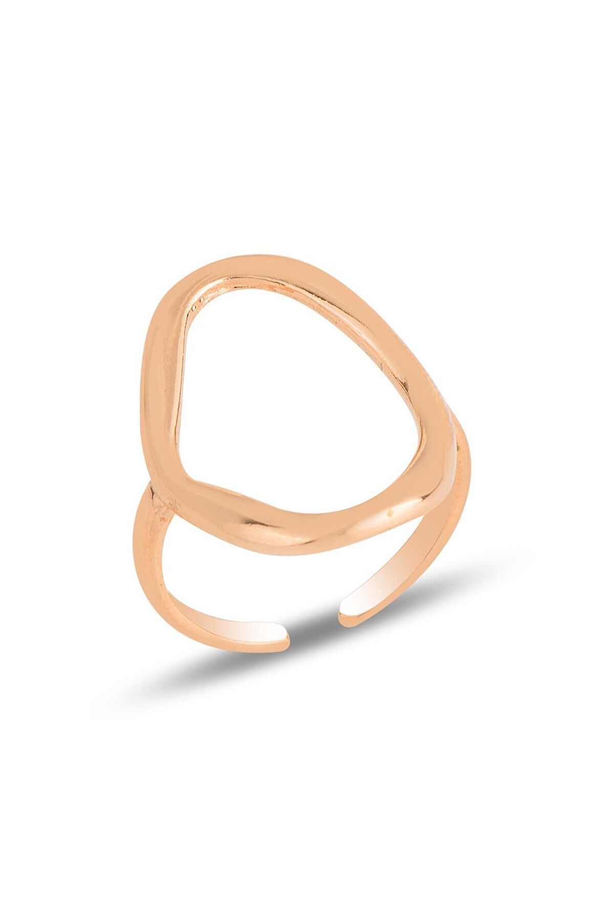 Gümüş rose ayarlamalı oval yüzük 