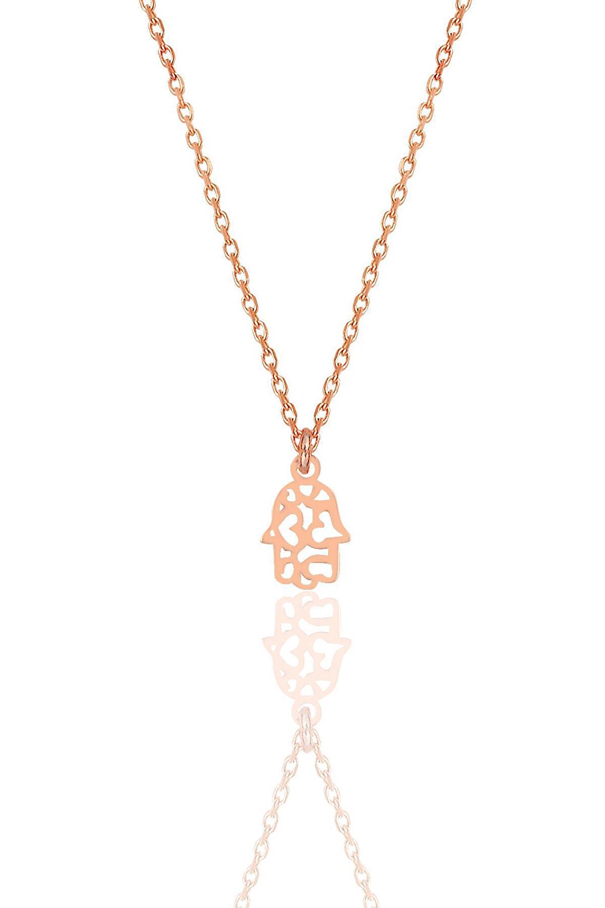 Gümüş rose Fatma ana eli kolye