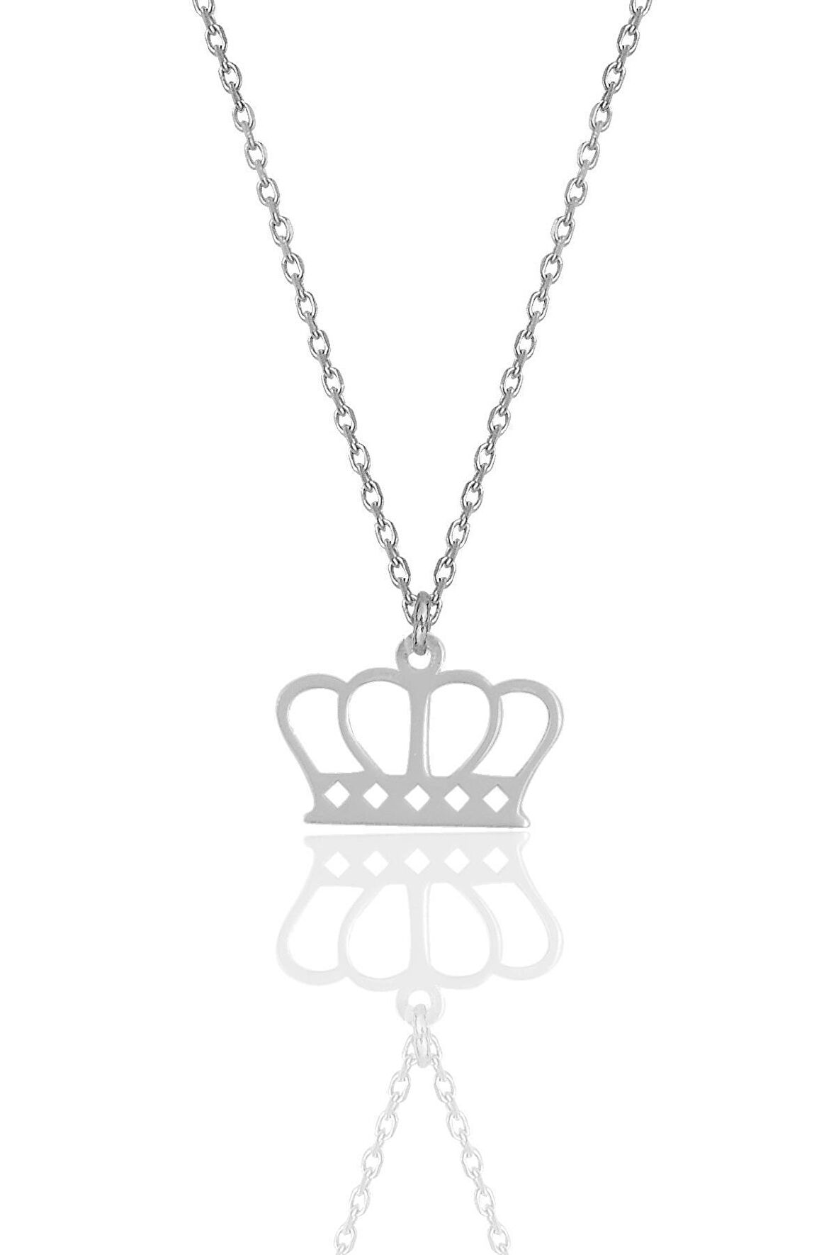 Gümüş rodyumlu taç kolye