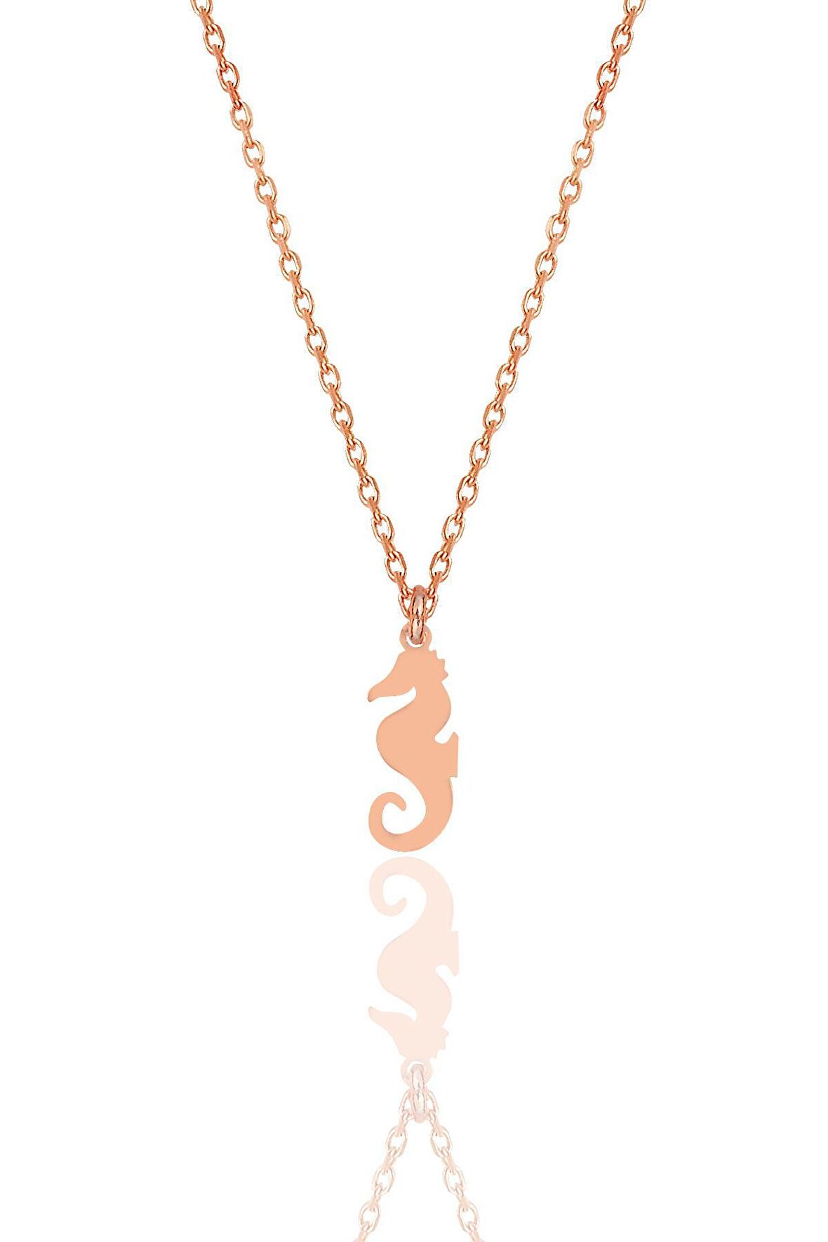 Gümüş rose  deniz atı kolye