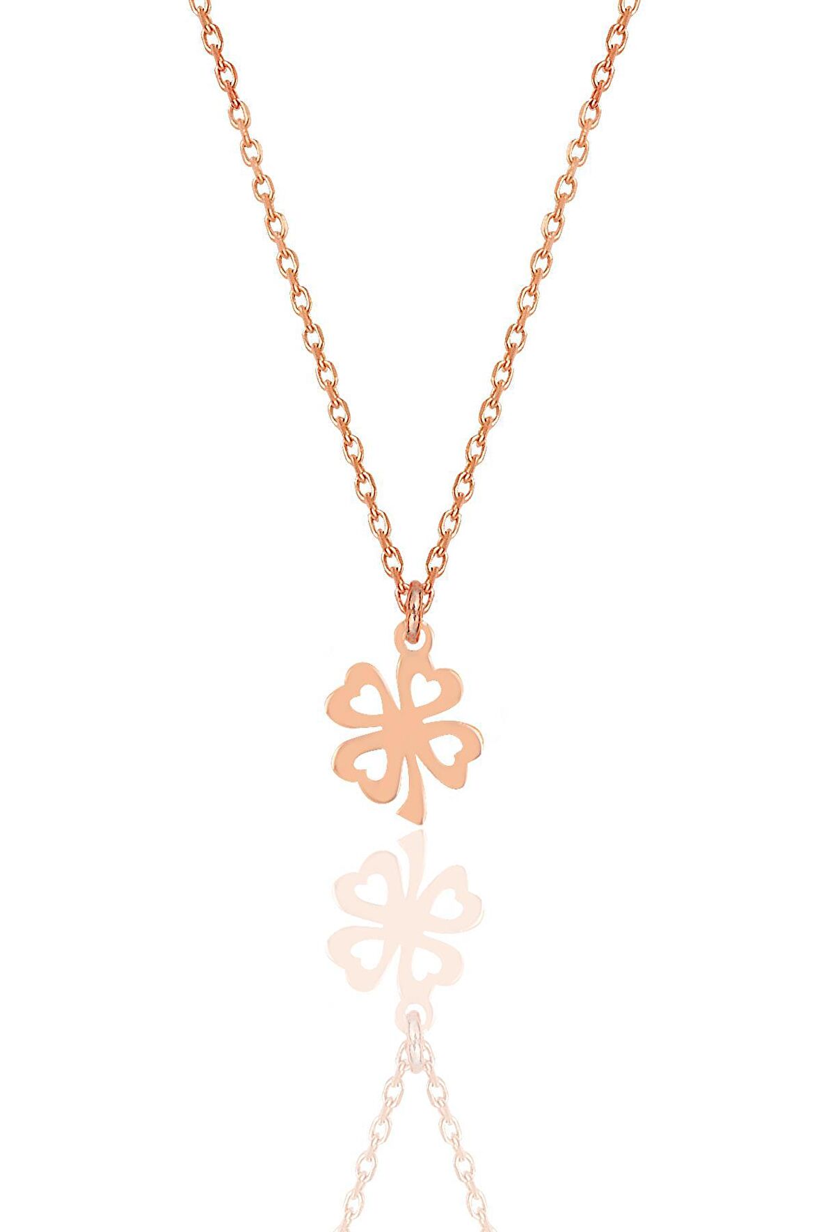 Gümüş rose yonca kolye