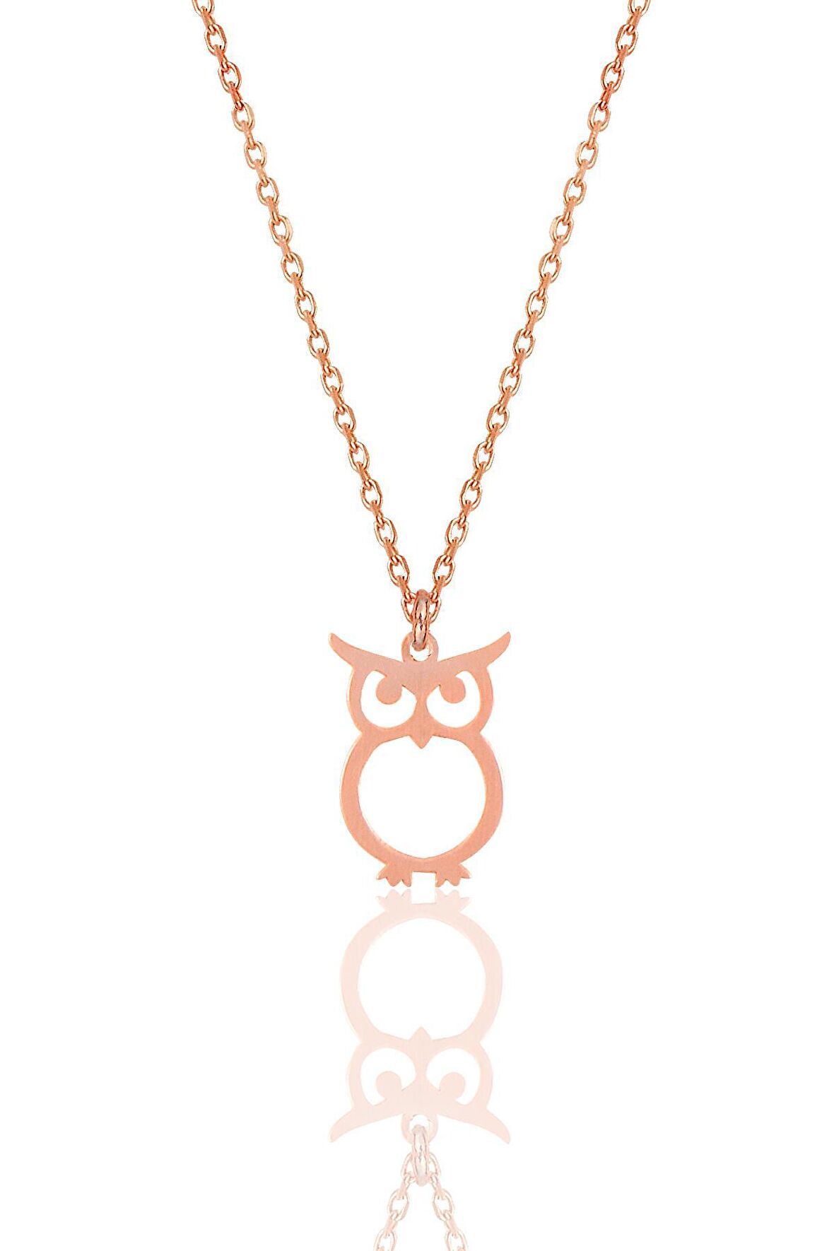 Gümüş rose baykuş kolye