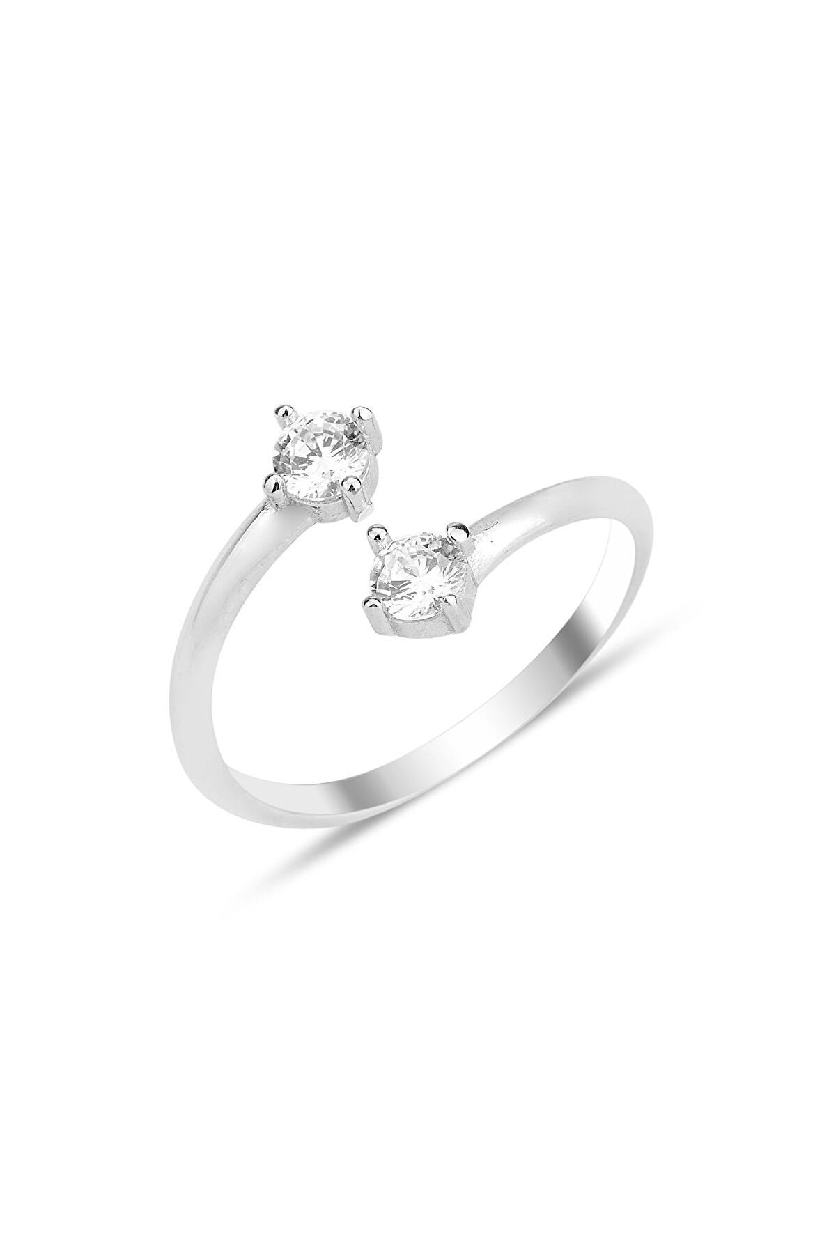 Gümüş rodyumlu zirkon taşlı üstten ayarlanabilir nova yüzük SGTL12239RODAJ