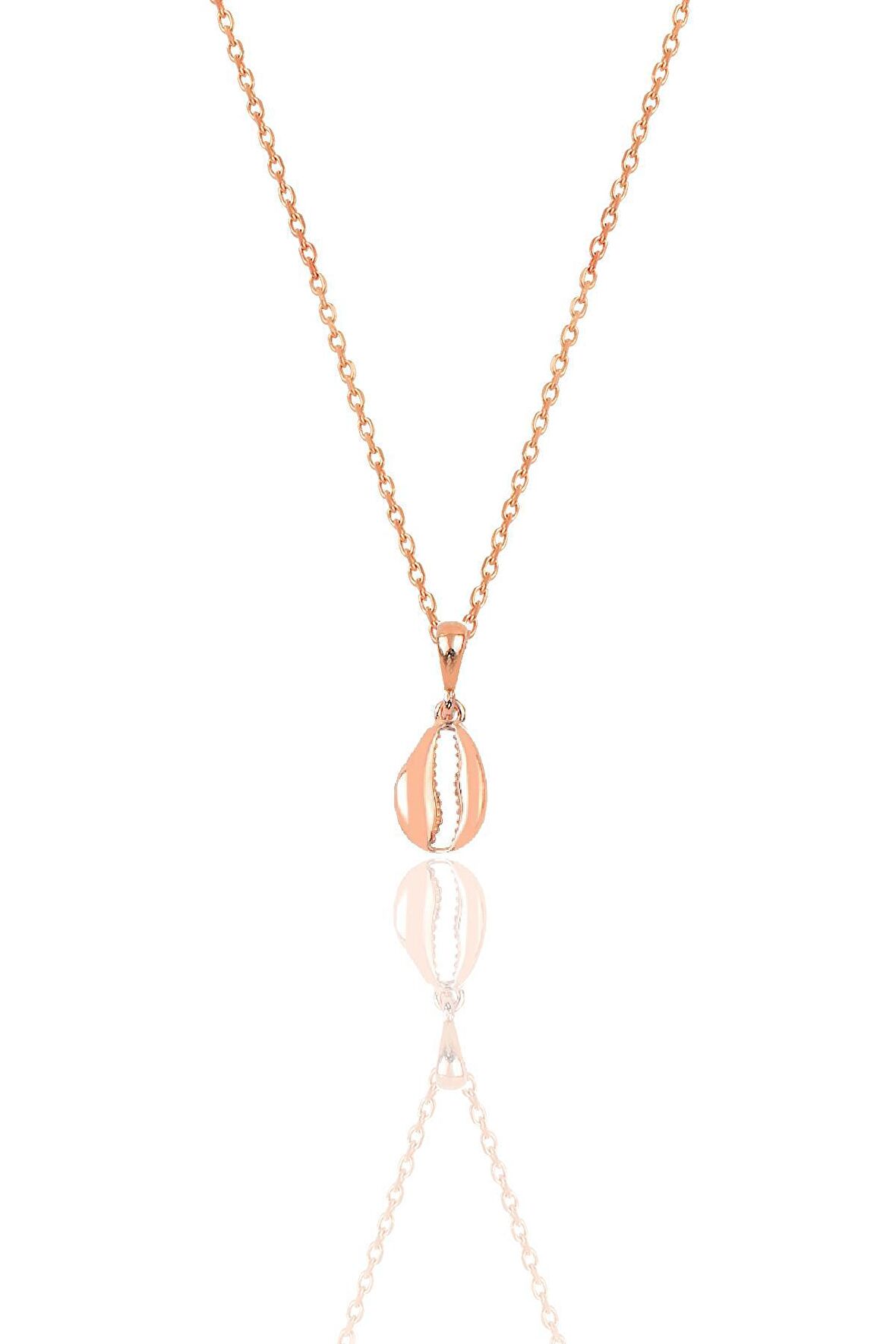 Gümüş rose deniz kabuğu modeli minimal kolye SGTL12385KABUK