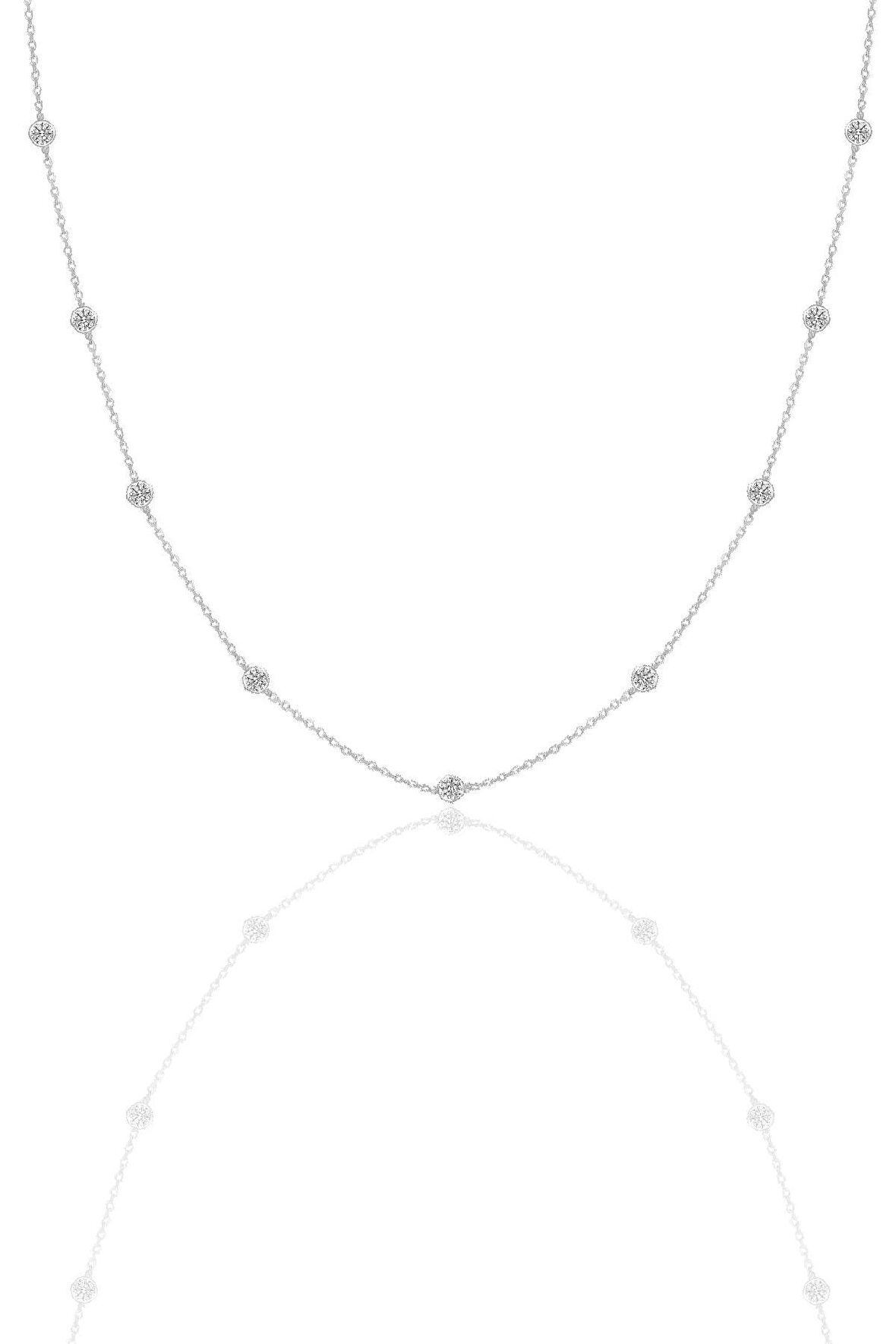 Gümüş rodyumlu zirkon sıra taşlı kolye SGTL12409RODAJ