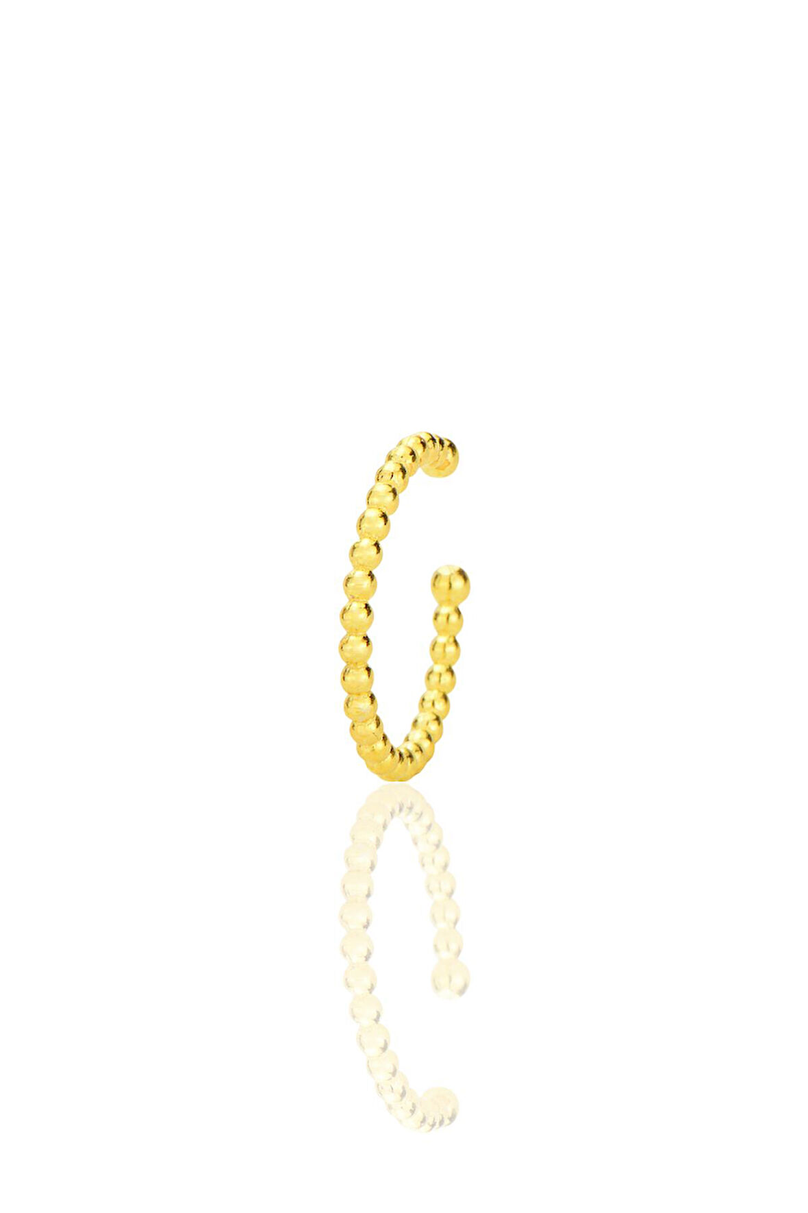 Gümüş altın yaldızlı topçuklu conch kıkırdak küpe SGTL12717GOLD