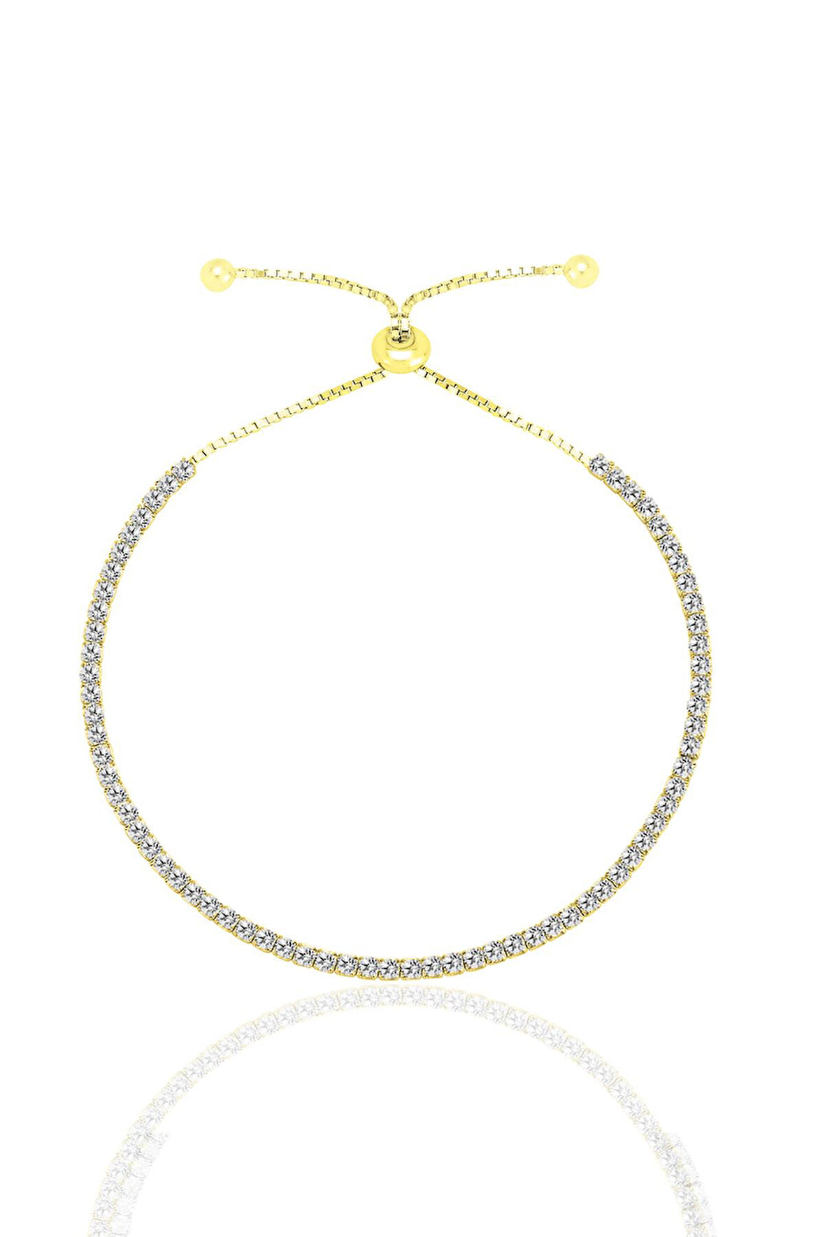 Gümüş altın yaldızlı zirkon taşlı pırlanta montürlü asansörlü su yolu bileklik SGTL12731GOLD