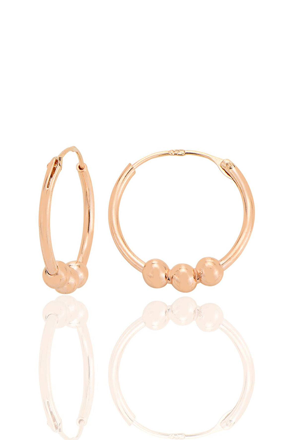 Gümüş rose 16 mm italyan toplu halka küpe  SGTL12756ROSE