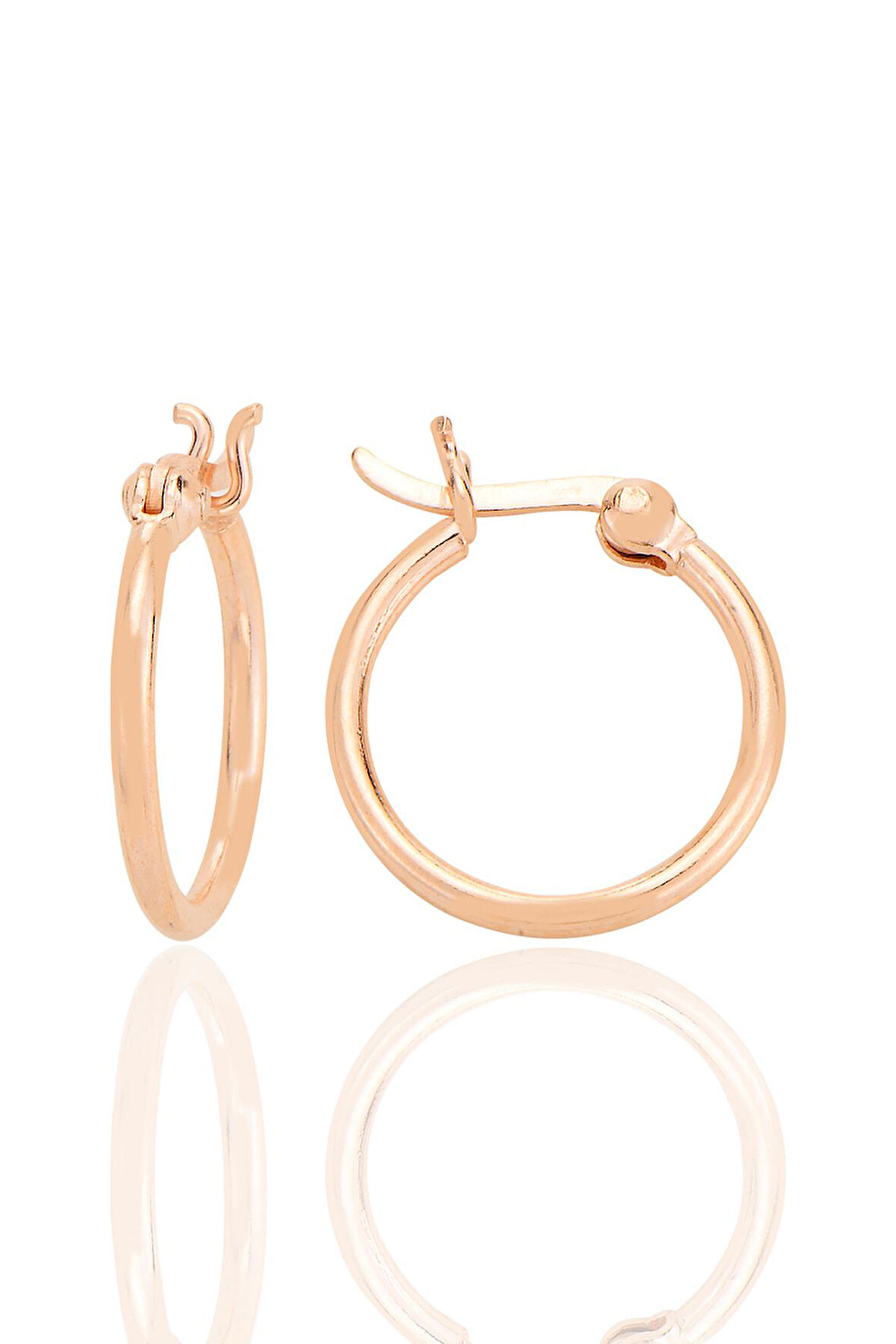 Gümüş rose 16 mm balta kilit şarnel halka küpe SGTL12758ROSE