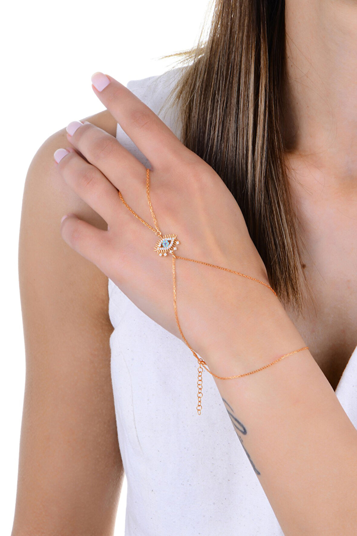 Gümüş rose zirkon taşlı lareyn şahmeran SGTL13011ROSE