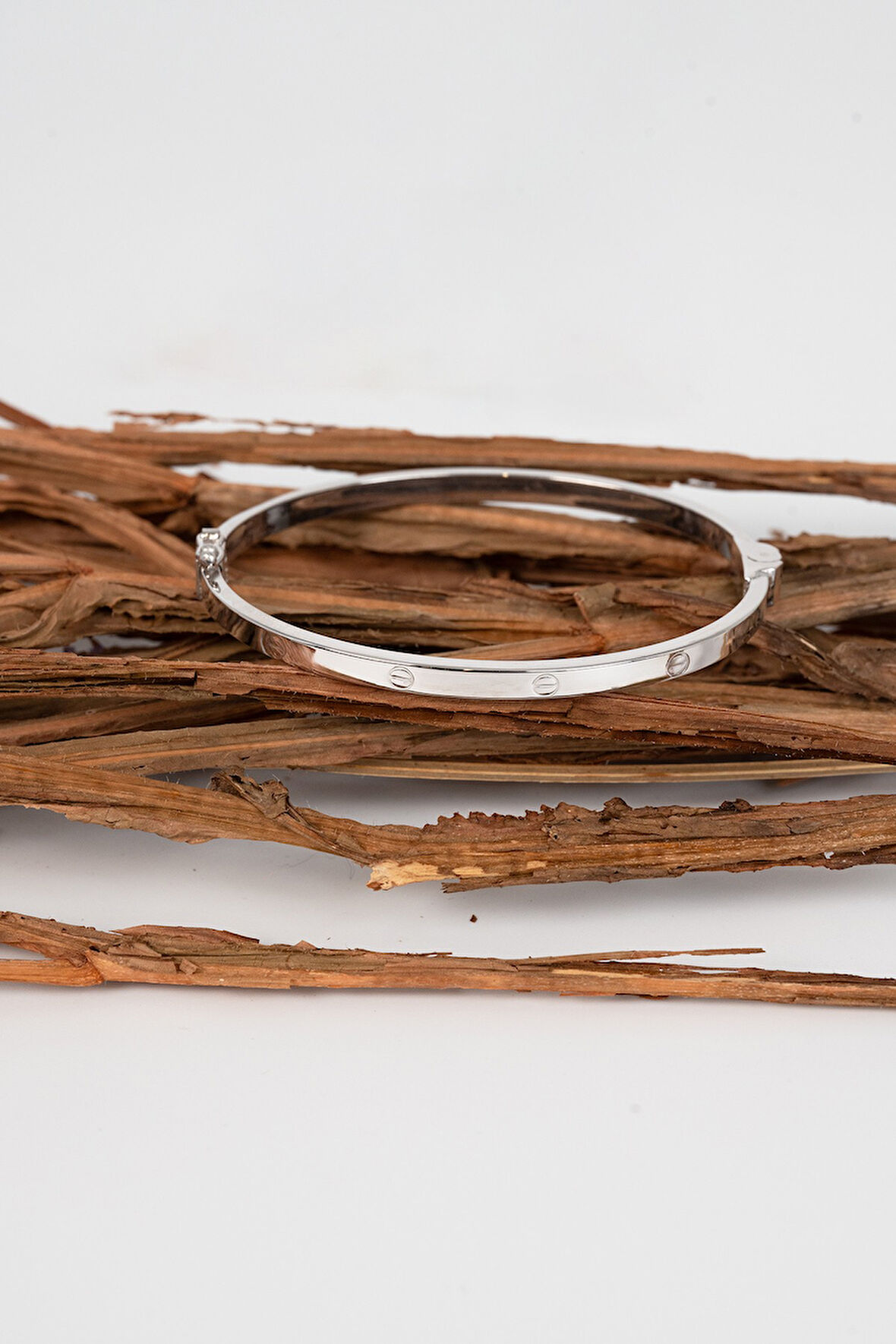 925 ayar Gümüş çivi deseni bilezik SGTL13039RODAJ