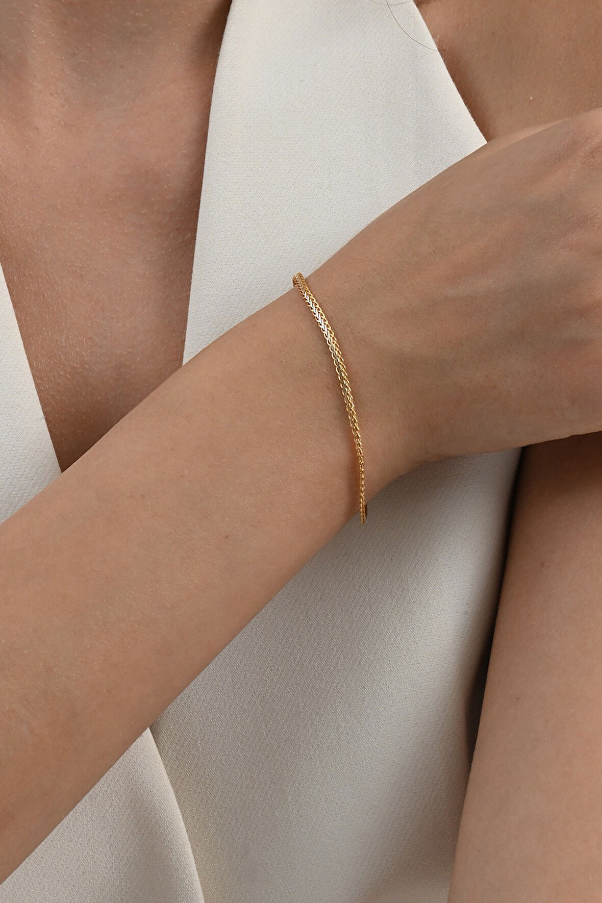 925 ayar gümüş altın yaldız ve rodyumlu örgülü italyan modeli gümüş bileklik  SGTL13054RENKLI