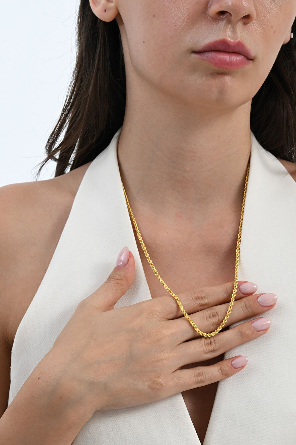 925 Ayar gümüş burgu modeli gümüş halat zincir 