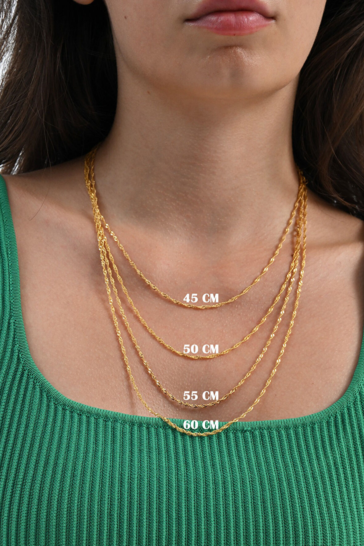 925 Ayar gümüş  singapur gümüş zincir 45-50-55-60 cm 