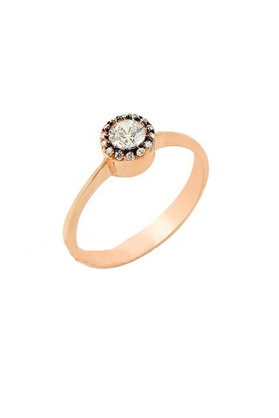 Elmas montürlü tek taş yüzük