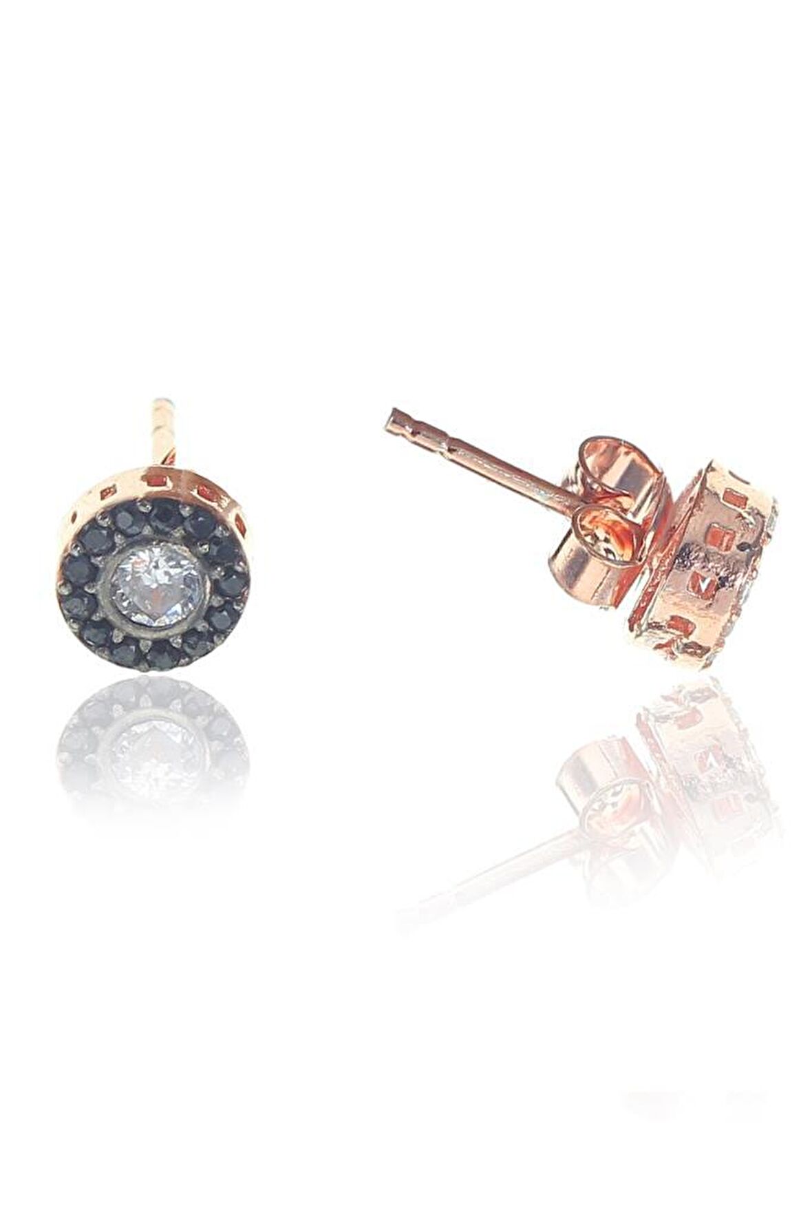 Elmas montürlü mini küpe