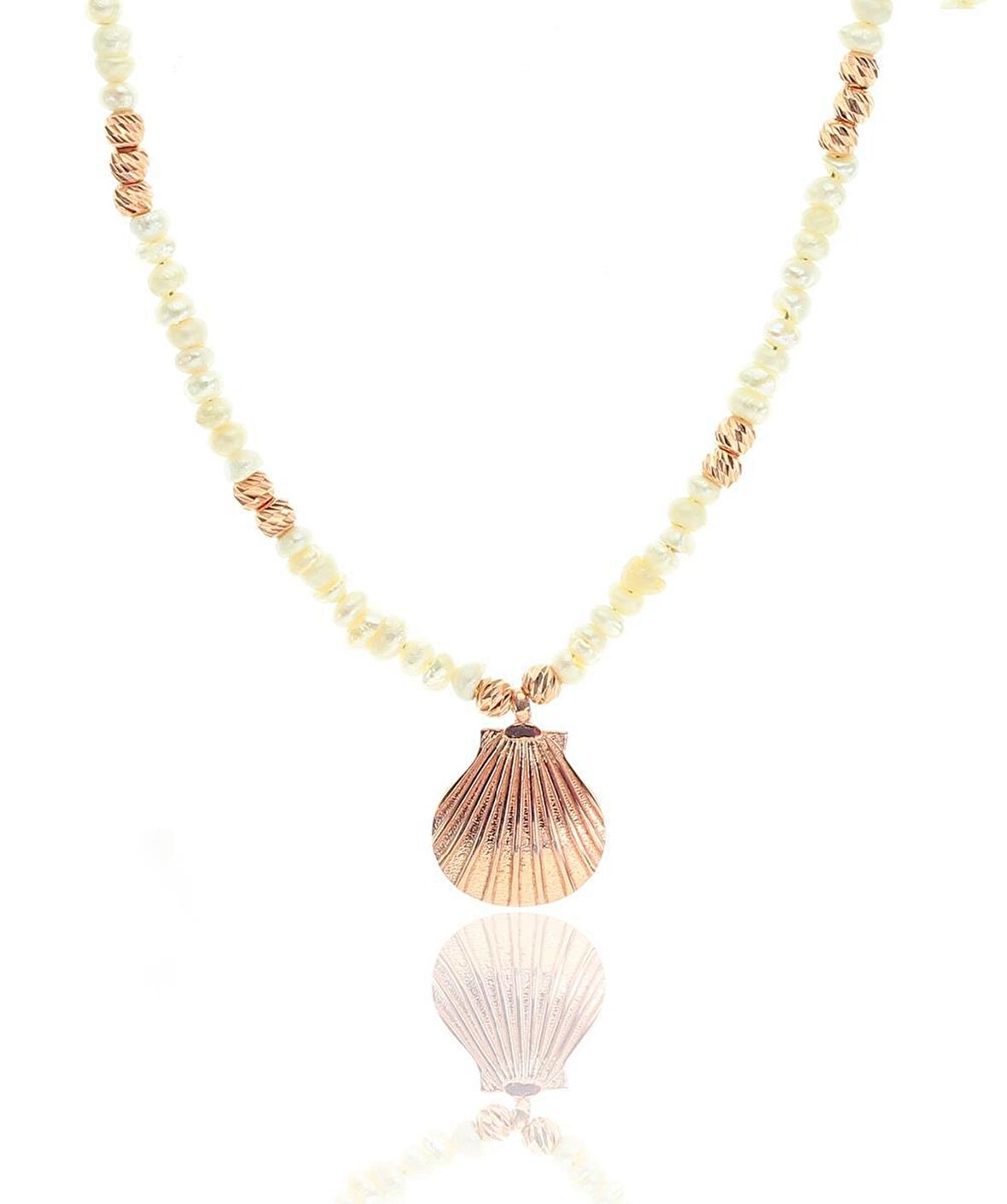 Gümüş incili midye kolye