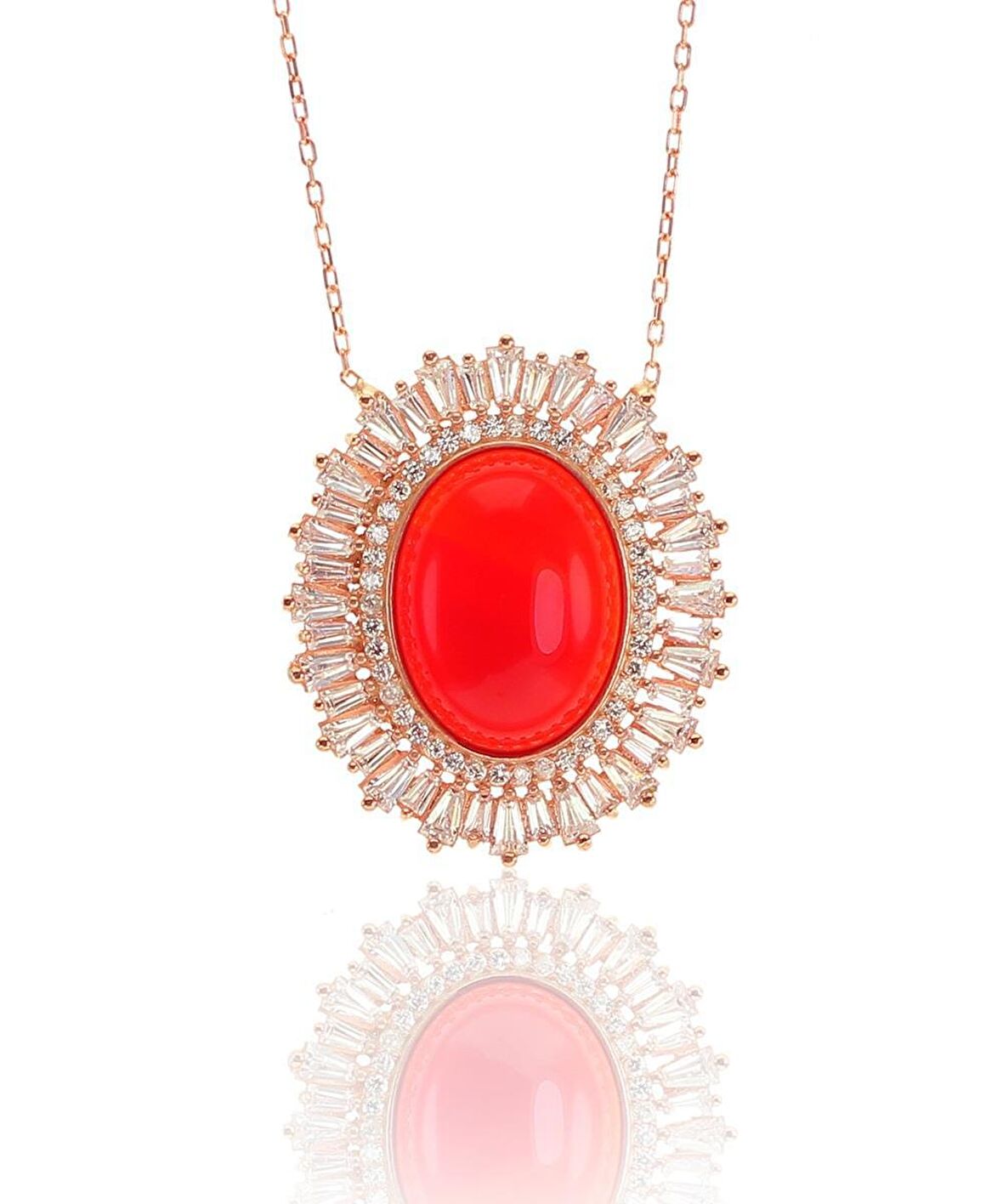 Gümüş Baget ve akik taşlı kolye