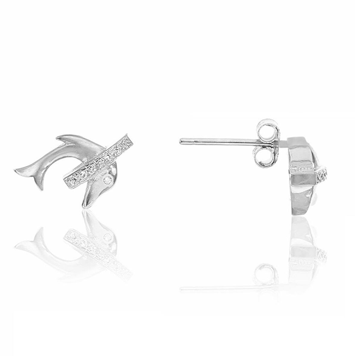 Gümüş yunus küpe