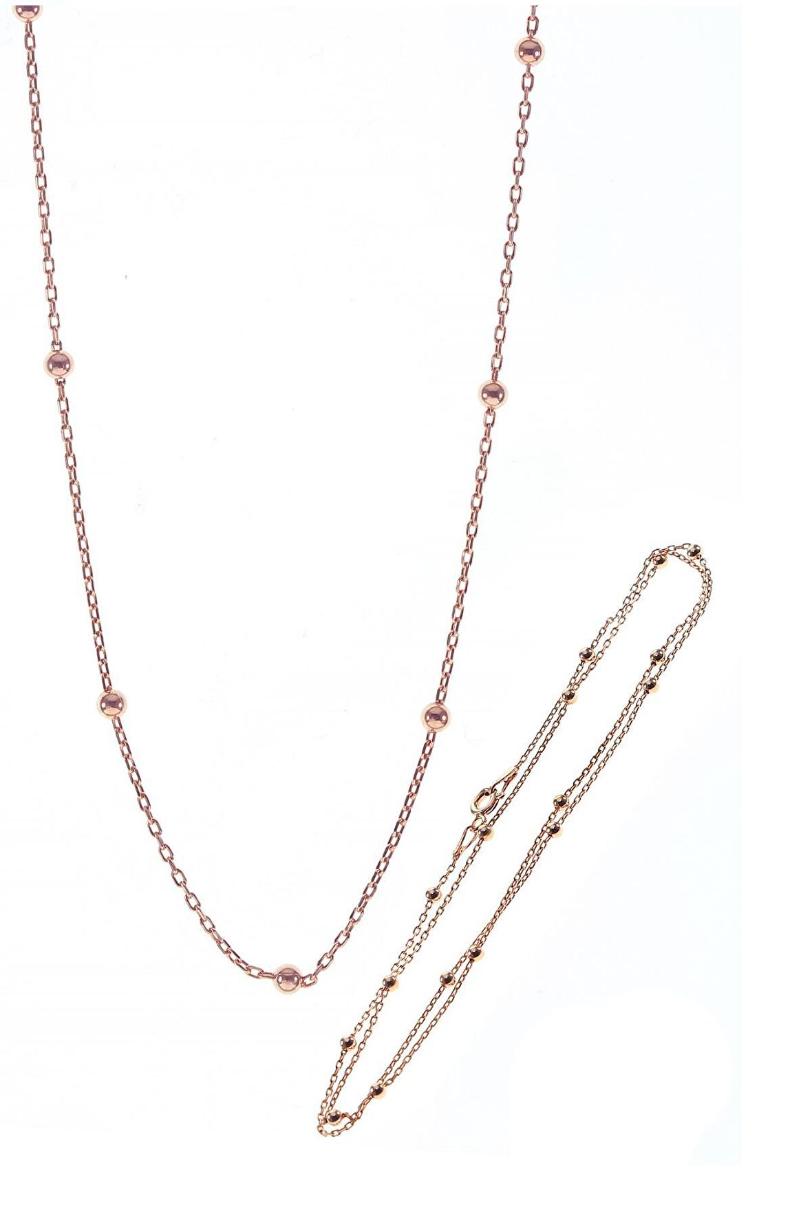 Gümüş 45 cm rose top top zincir