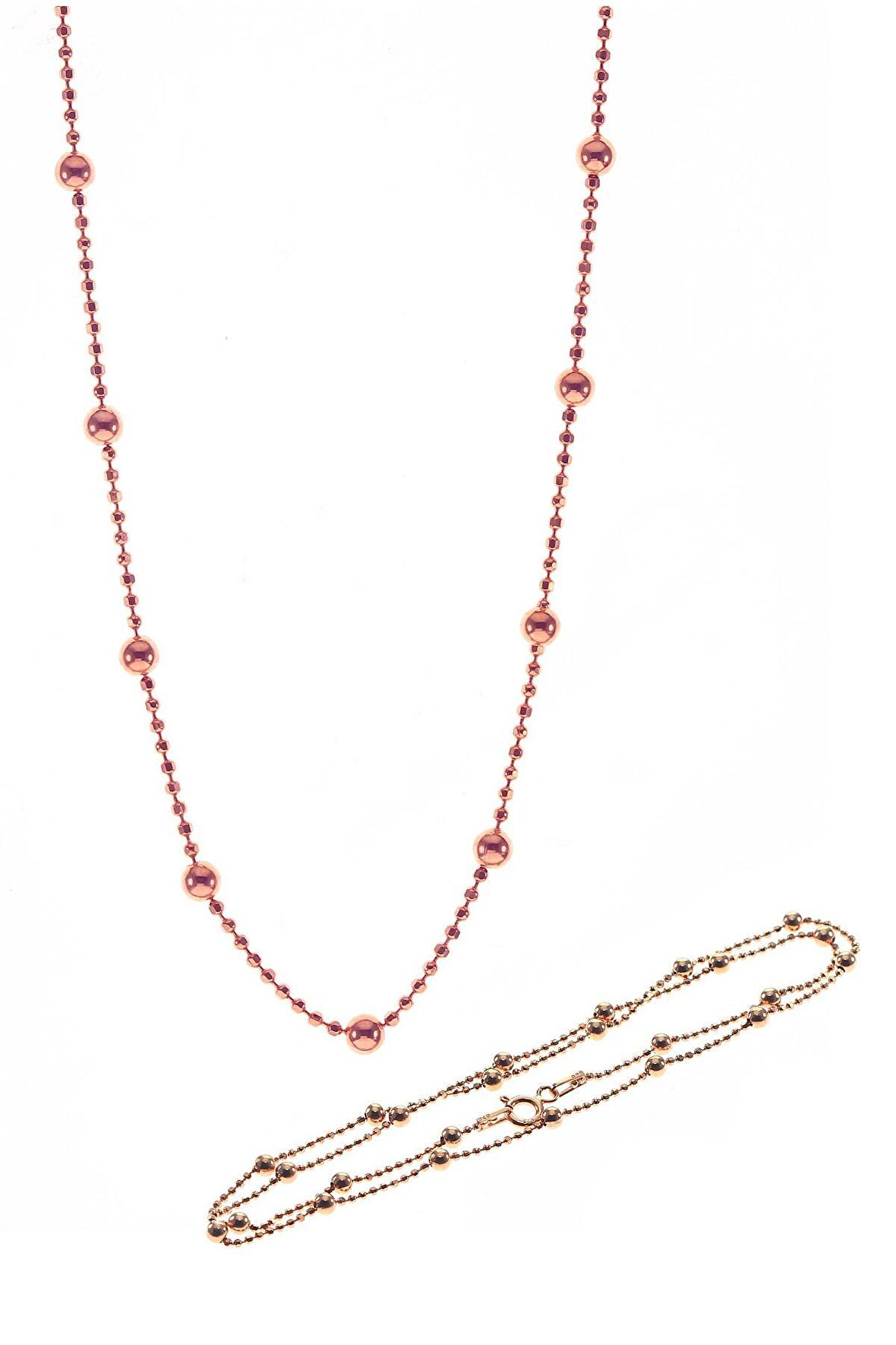 Gümüş 45 cm rose hepsi top top zincir