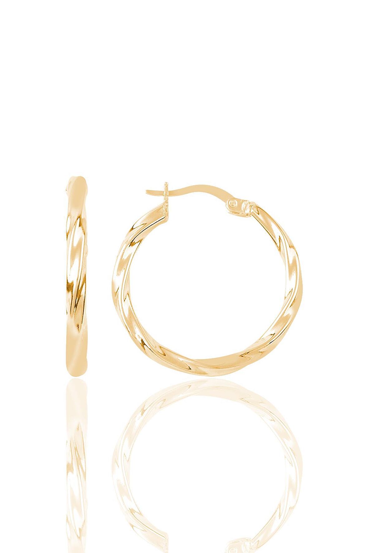 Gümüş rose burma modeli küçük boy halka küpe