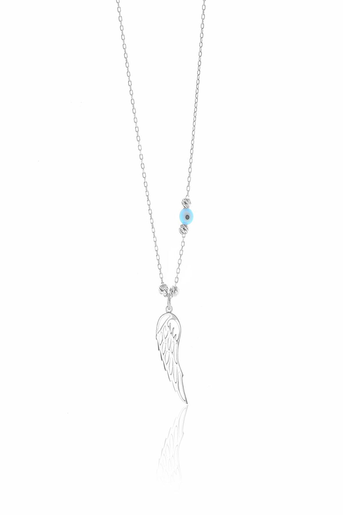 Gümüş dorica toplu kanat kolye